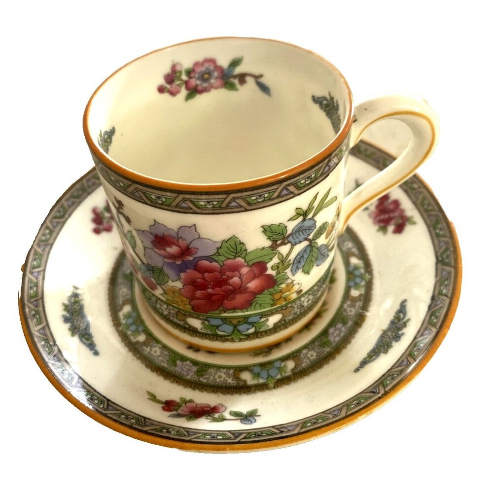 Paragon Tree of Kashmir Demitasse Teacup & Saucer Vintage Queen Elizabeth